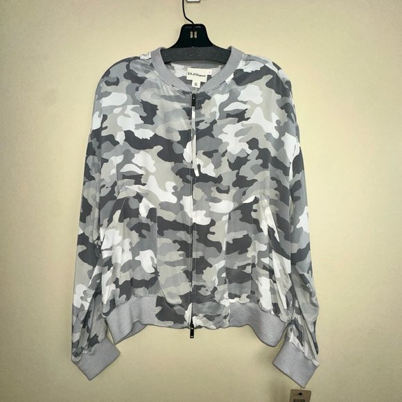PUREDKNY CAMOUFLAGE SILK BOMBER JACKET - Picture 1 of 6